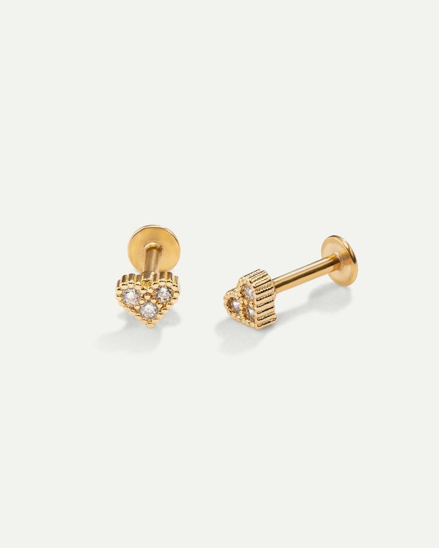 Orecchini Adamina | Cuori Piercing Oro Luminoso