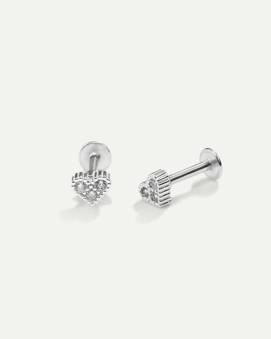 Piercing Adamina | Cuori Piercing Argento Luminoso