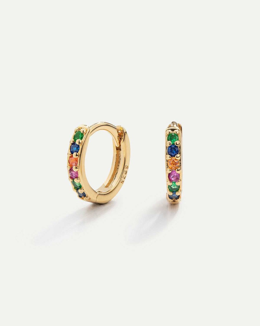 Orecchini Adamina | Orecchini In Oro Hoops Arcobaleno