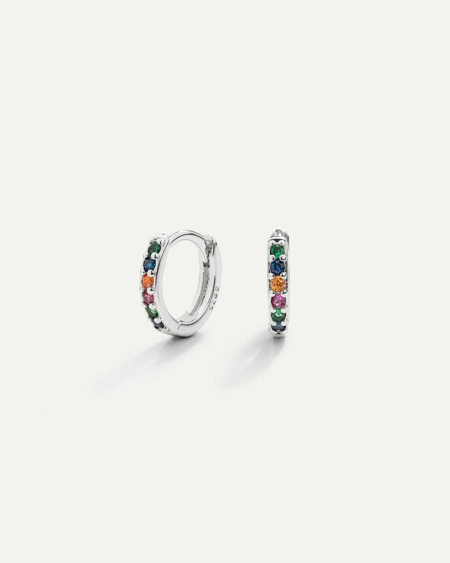 Orecchini Adamina | Pendientes Hoops Rainbow Mini Argento